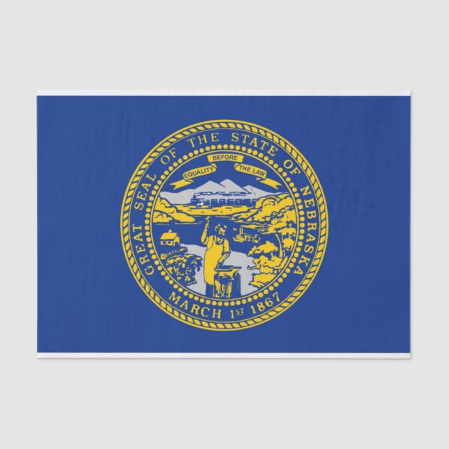 Papel higiénico patriótico con bandera Nebraska, E (Anverso)