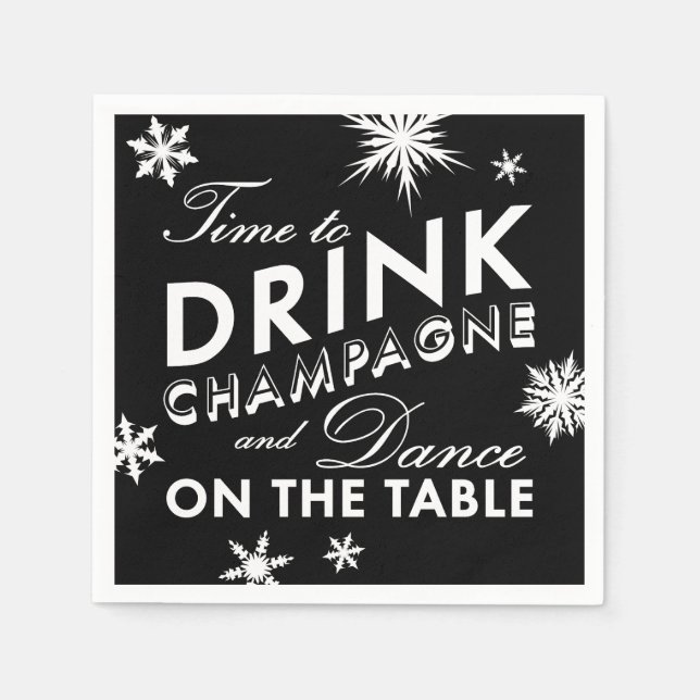 Papel Hora de la servilleta de invierno para beber champ (Anverso)
