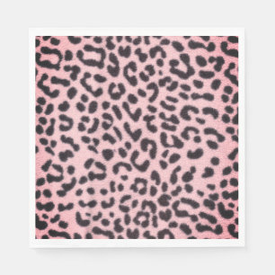 Papel Impresión de leopardo rosado de la servilleta de 
