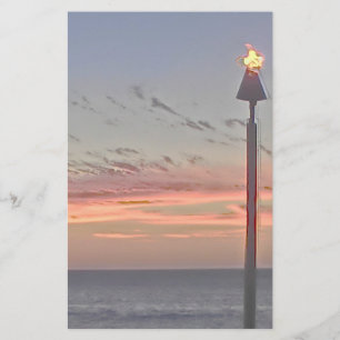 Papel inmóvil de la puesta del sol de la antorcha