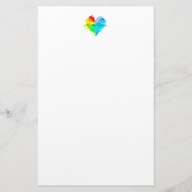 Papel inmóvil del corazón del arco iris (Anverso)