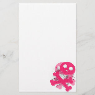 Papel inmóvil del cráneo rosado