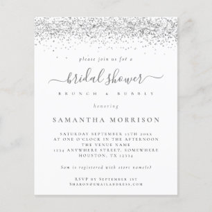 PAPEL   Invitación a ducha de novia Purpurina de p
