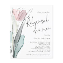 PAPEL | Invitación a la cena de tulipano acuarela