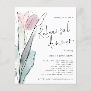 PAPEL   Invitación a la cena de tulipano acuarela