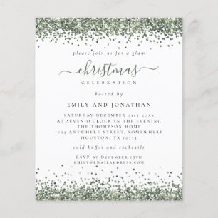 PAPEL Invitación Blanca para Fiesta de Navidad c