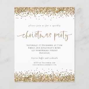 PAPEL Invitación de fiesta de Navidad con letras