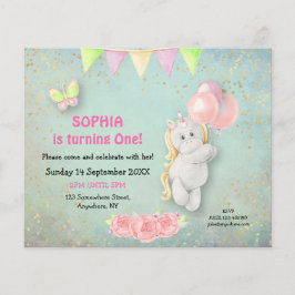 PAPEL | Invitación de primer cumpleaños de Unicorn