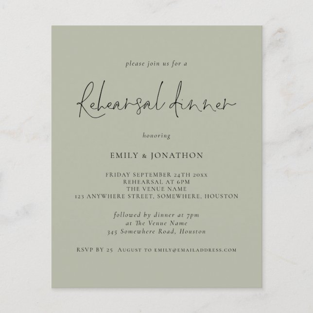 PAPEL | Invitación de sabio ligero para la cena de (Frente)