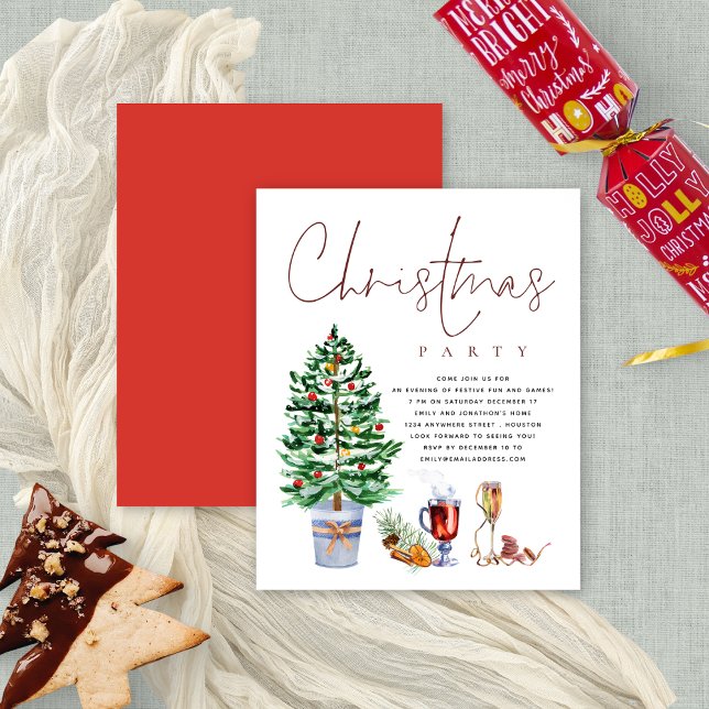 PAPEL | Invitación del Fiesta de Navidades de guio (Great value PAPER not card 4.5 x 5.6" alternative)