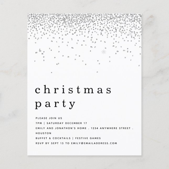 PAPEL | Invitación del Fiesta Navidades Purpurinas (Frente)