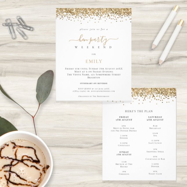 PAPEL | Invitación Itineraria Hen Weekend Purpurin (Subido por el creador)