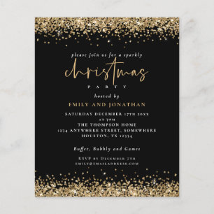 PAPEL   Invitación negra de Fiesta Navidades Purpu
