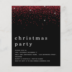 PAPEL   Invitación negra del Fiesta Navidades Purp