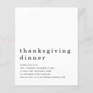 PAPEL   Invitación sencilla de texto para la cena 