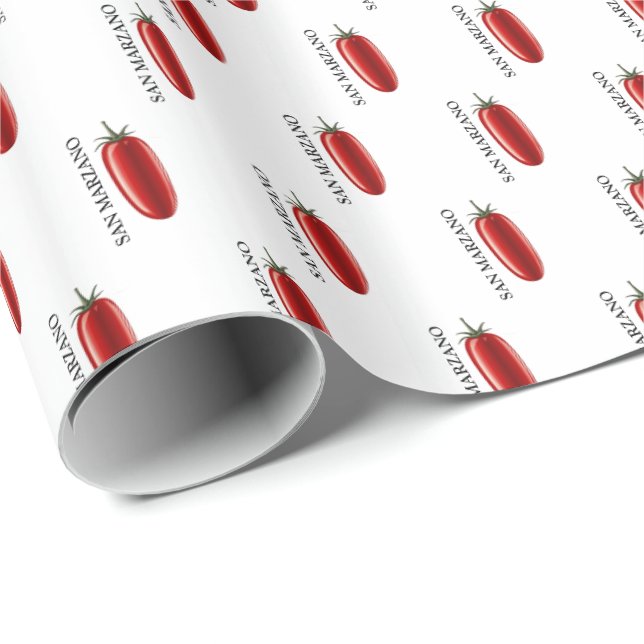 Papel italiano de regalo de tomate San Marzano (Esquina del rollo)