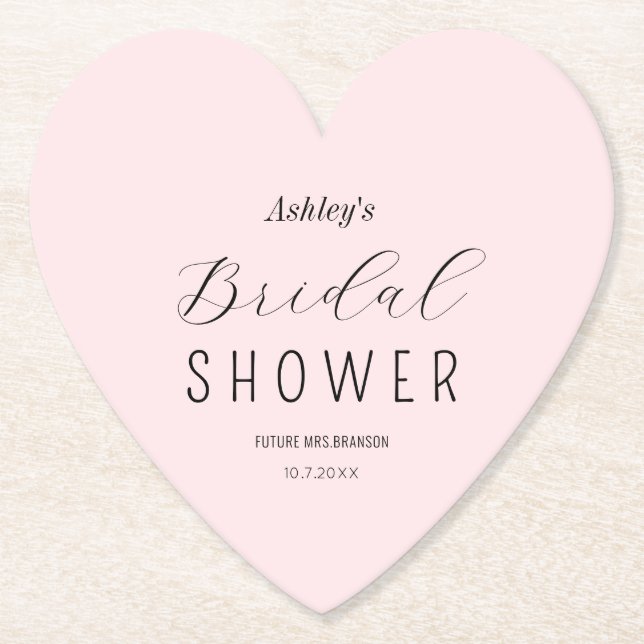 Papel Juego de posavasos chic rosa y negro para despedid (Anverso)