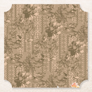 Papel Juego de Posavasos Florales Vintage   Luxe Neutral