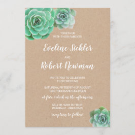 Papel Kraft con invitación a la boda exitosa