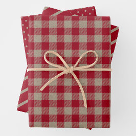 Papel Kraft Falso con Cuadros, Rayas y Lunares
