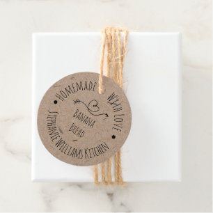 Papel Kraft Hecho a Mano con Amor Etiqueta para