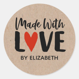 Papel Kraft Hecho Con Pegatina Del Corazón De Amor