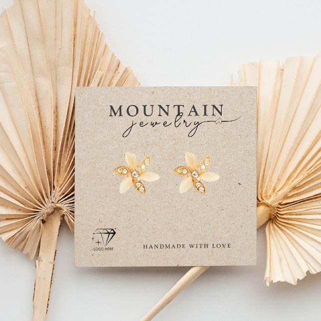 Papel Kraft Holder negrita tipografía de tipos de  (Kraft Paper Bold Font Typography Earring Holder)