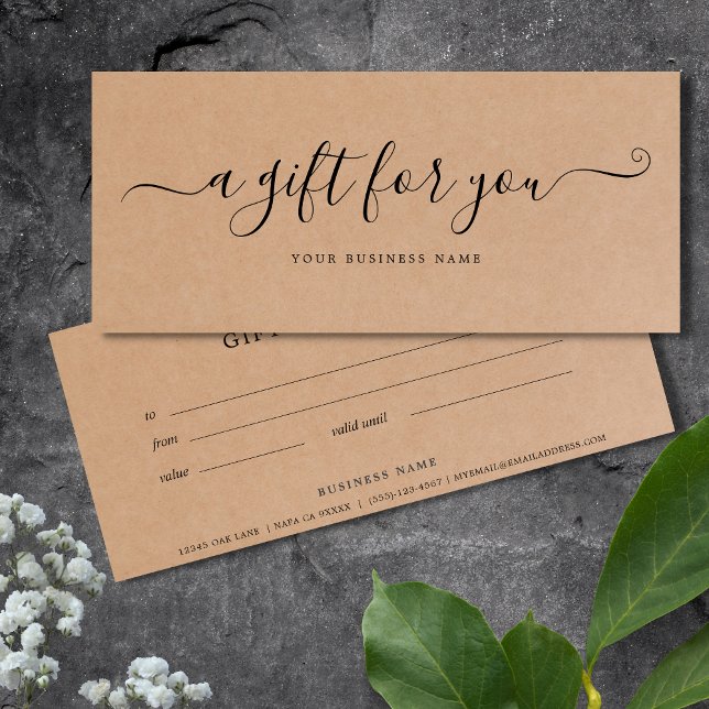 Papel Kraft para certificado de regalo de negocios (Kraft Paper Gift Certificate)