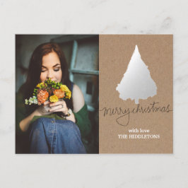 Papel Kraft ruso, foto de árbol de Navidad platead