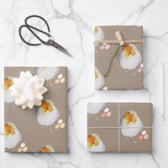 Papel kraft rústico chicharras de Pascua escondien (Anverso)