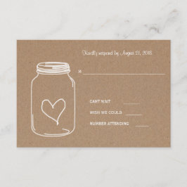 Papel Kraft Rústico Corazón Masonjar Boda RSVP