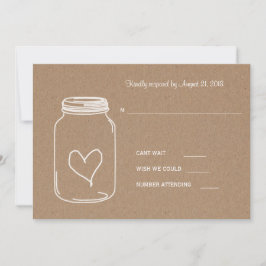 Papel Kraft Rústico Corazón Masonjar Boda RSVP