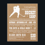 Papel Kraft, volante publicitario de campamento de<br><div class="desc">Papel Kraft,  Volantes De Publicidad Del Campamento De Hockey En La Tienda De Tarjetas De Negocios.</div>