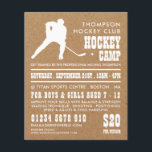 Papel Kraft, volante publicitario de campamento de<br><div class="desc">Papel Kraft,  Volantes De Publicidad Del Campamento De Hockey En La Tienda De Tarjetas De Negocios.</div>