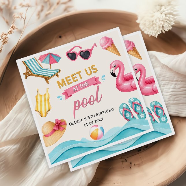Papel La Servilleta de Cumpleaños de la Piscina de Veran (Subido por el creador)