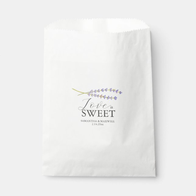 Papel Lavanda de la bolsa favorita de la boda (Anverso)