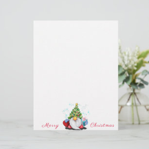 Papel letterhead con gnomo de Navidad