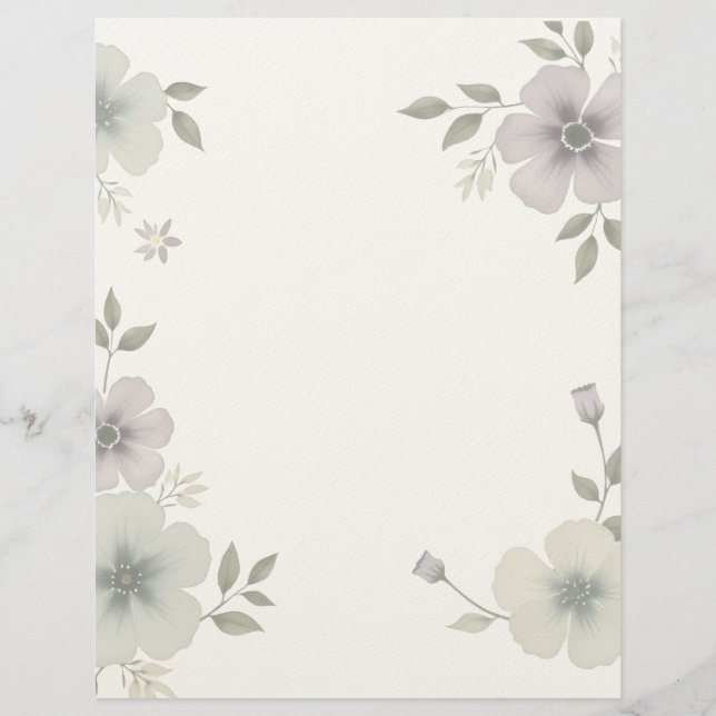 Papel letterhead con marco floral (Anverso)