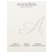 Papel letterhead de cuidado de la piel limpio y si