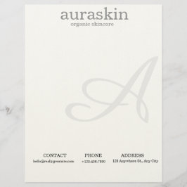 Papel letterhead de cuidado de la piel limpio y si