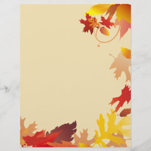 Papel letterhead de hojas de otoño
