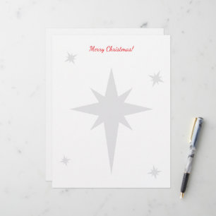 Papel letterhead de Navidad con estrella de Belén