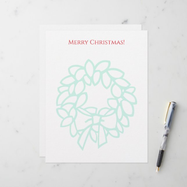 Papel letterhead de Navidad con marca de agua de c (Anverso/Reverso In Situ)