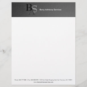 Papel letterhead profesional moderno negro simple