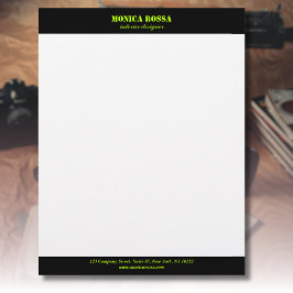 Papel Letterhead Profesional Simple Moderno Neón L