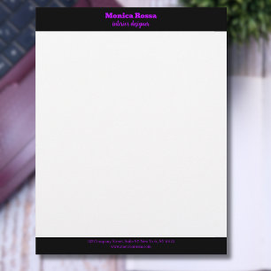 Papel Letterhead Profesional Simple Moderno Neon M