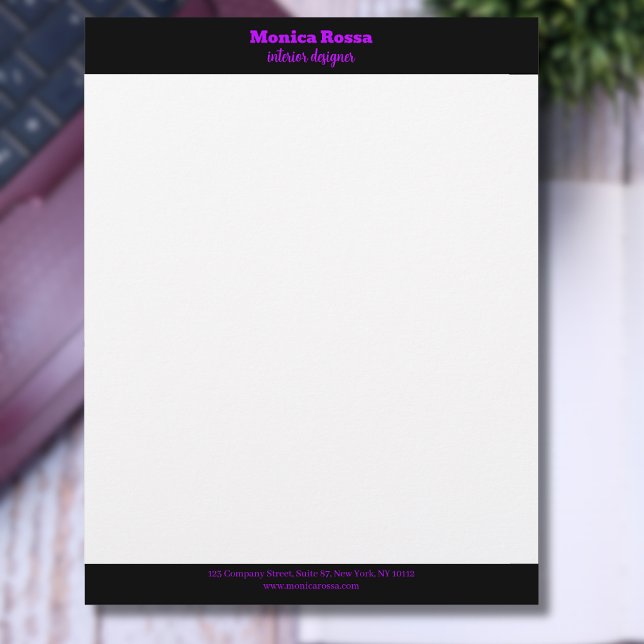 Papel Letterhead Profesional Simple Moderno Neon M (Subido por el creador)