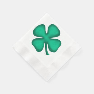 Papel Lucky 4 Leaf Irish Clover Cocinó la servilleta de