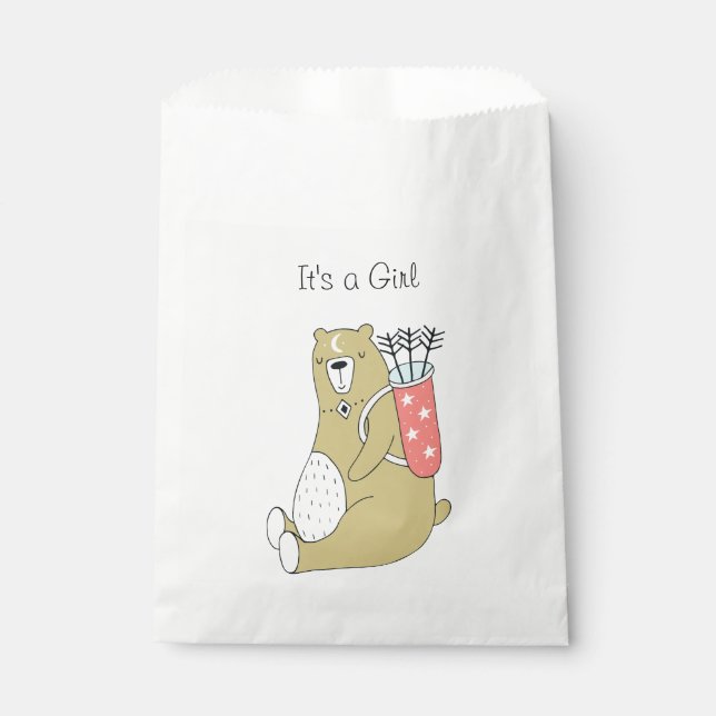 Papel Mami Bear | Es un Chica | Bolsa de regalo (Anverso)