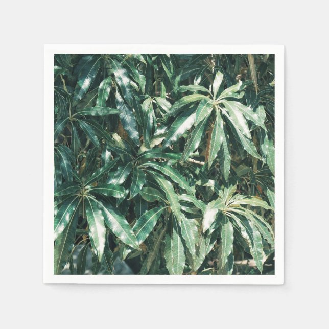 Papel Mango verde pálido elegante deja servilleta de pap (Anverso)